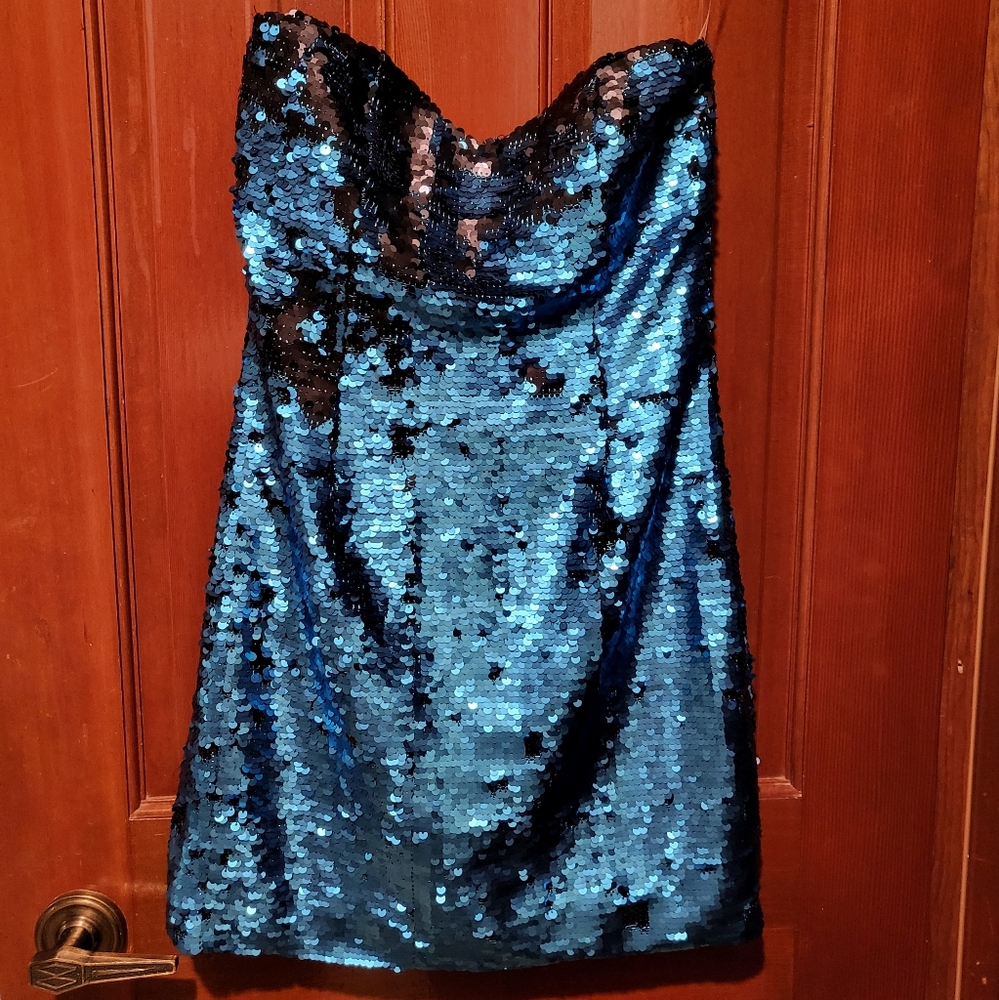 NEW with tag Charlotte Russe Blue or Black Sequin Bodycon Dress